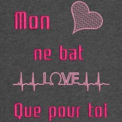 Motif de broderie machine love électro cardiogramme pour la saint valentin