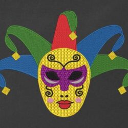 Motif de broderie machine qui représente un personnage de carnaval