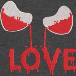 Motif de broderie machine saint valentin verres love