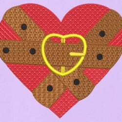 Motif de broderie machine d'une ceinture couleur chocolat