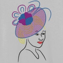 Motif de broderie machine collection élégante avec un chapeau 4