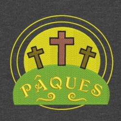 Motif de broderie machine pâques qui représente le Golgotha ou mont du Calvaire