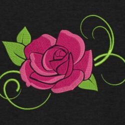 Motif de broderie machine d'une belle rose.