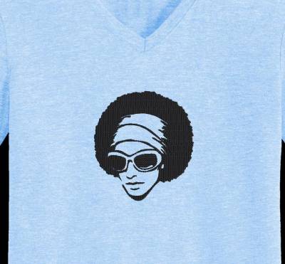 20 x 20 Motif de broderie machine d'une femme afro rétro vintage 4.
