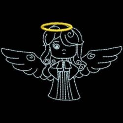 motif de broderie machine petit ange 6 cm pour masques. cadre:10 x 10   . Formats des fichiers dans votre téléchargement  PES,CSD,EXP,HUS,SHV,VIP,XXX,DST,PCS,VP3,EMB,JEF…