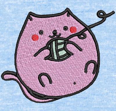 10 x 10 gros chat et sa pelote de laine – Image 1