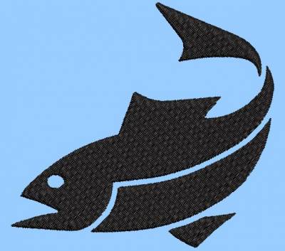 Design2 Motif de broderie machine Silhouette logo poisson. cadre: 10 x 10 / 13 x 18 / 26 x 16 / 20 x 20 / 20 x 30 . Formats des fichiers dans votre téléchargement PES,CSD,EXP,HUS,SHV,VIP,XXX,DST,PCS,VP3,EMB,JEF… Téléchargement immédiat après votre paiement et aussi disponible dans votre compte.
