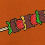Motif de broderie machine brochette. cadre: 10 x 10 / 13 x 18 . Formats des fichiers dans votre téléchargement  PES,CSD,EXP,HUS,SHV,VIP,XXX,DST,PCS,VP3,EMB,JEF… Téléchargement immédiat après votre paiement et aussi disponible dans votre compte.