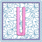 Motif de broderie machine alphabet carré fleuri U. Dimensions : 10 x 10 cm  . Formats des fichiers dans votre téléchargement  PES,CSD,EXP,HUS,SHV,VIP,XXX,DST,PCS,VP3,EMB,JEF… Téléchargement immédiat après votre paiement et aussi disponible dans votre compte.