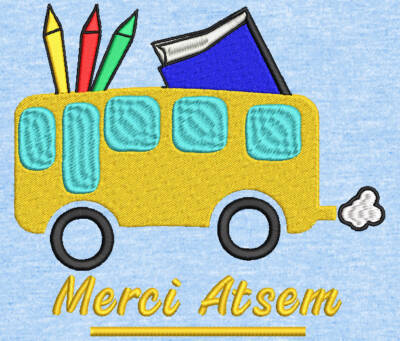 trousse car scolaire merci atsem Motif de broderie machine trousse car scolaire merci ATSEM. Cadre: 10 x 10 / 13 x 18 / 16 x 26 cm. ( tous nos motifs peuvent être brodés dans différents cadres de dimension similaires) Formats des fichiers dans votre téléchargement PES,CSD,EXP,HUS,SHV,VIP,XXX,DST,PCS,VP3,EMB,JEF… Téléchargement immédiat après votre paiement Cliquez simplement sur les liens de téléchargement .Les motifs seront aussi disponibles dans votre compte à la section téléchargement. Ouverture du dossier téléchargé Après avoir téléchargé le dossier vous devez le dézipper pour récupérer le fichier compatible avec votre machine et le mettre sur votre clé USB. N’hésitez pas à nous demander le format de fichier de broderie compatible avec votre machine si il ne figure pas dans la liste ci dessus. Merci.
