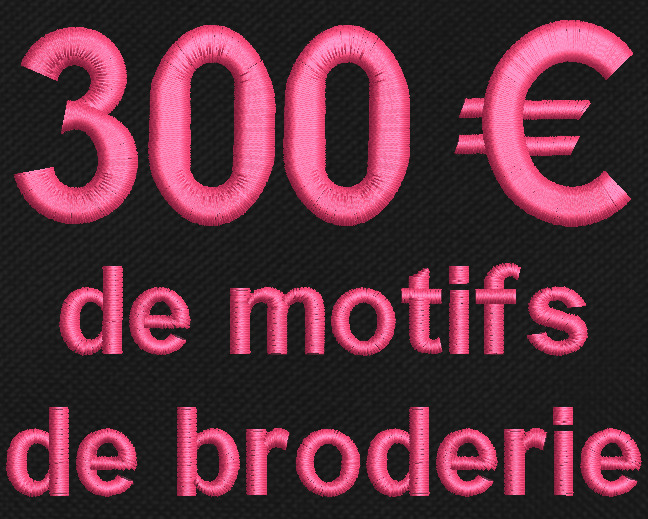 300 € de motifs de broderie «noresize» Offre 300 € de motifs de broderie – Image 1