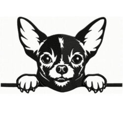 broderie machine de chihuahua, portrait de chien, broderie d'animal