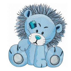 broderie de lion mignon imitant un jouet en peluche broderie machine pour enfant et bébé