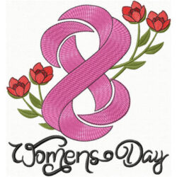 Broderie du jour de la femme, broderie machine du symbole du 8 mars, broderie de monogramme