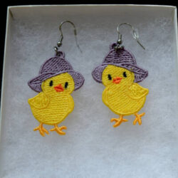 broderie-de-poussin-en-dentelle-boucles-d-oreilles-pour-Pâques